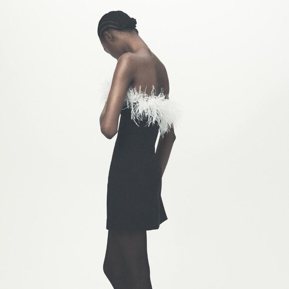 Zara Stretchy Feather Dress - Picture 13 of 14